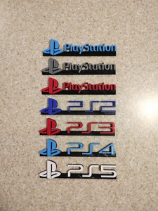 REVISADO PlayStation Rojo Azul Videojuego Logotipo Accesorio Impreso 3D 8in - Imagen 1 de 18