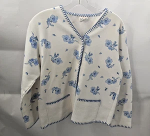 Artisans Womens Embroidered Flower Button Up Sweater Size M - Picture 1 of 7