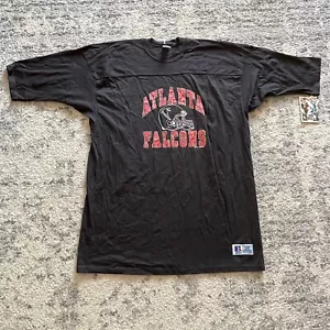 NUOVO Vintage Russell Athletic Atlanta Falcons T Shirt Uomo XXL Calcio Nero Nuovo con etichette - Foto 1 di 11