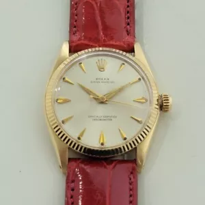 Midsize Rolex Oyster Perpetual 6551 18k Solid Gold 30mm Automatic 1950s RA470 - Bild 1 von 12