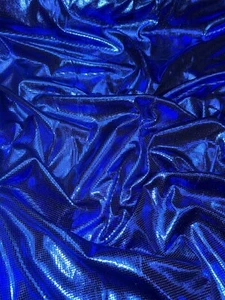1 mtr brillante azul real a cuadros cojo elástico, tela de disfraz vestido... 58” de ancho - Imagen 1 de 3