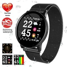 OLED Bluetooth Magnetverschluss Smart Watch Pulsuhr Armband Fitness Uhr DHL