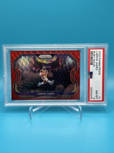 2020-21 PANINI PRIZM LEBRON JAMES #1 RUBY WAVE PSA NEAR MINT KOBE TRIBUTE LAKERS