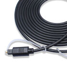3/6/10/12/25FT Optical Cable Toslink Fibre Digital Audio Lead Cord Black S/PDIF