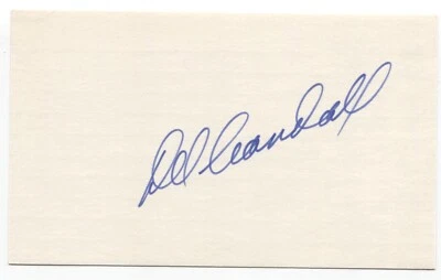 Del Crandall Signed 3x5 Index Card Baseball Autographed Boston Braves - Image 1 of 2
