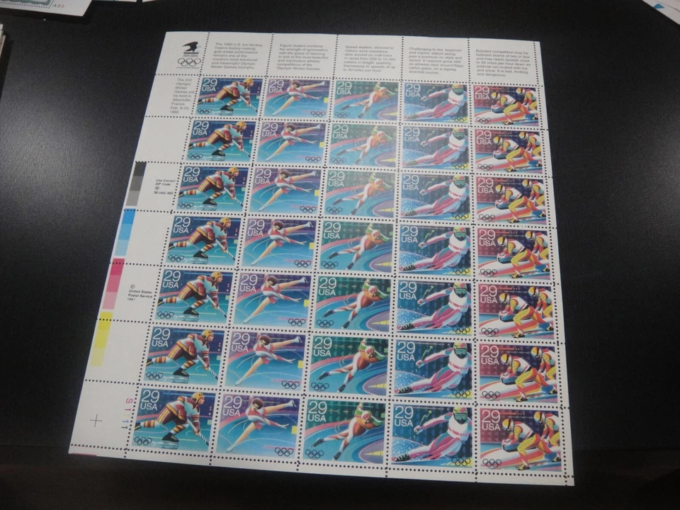 USA 1992 Sc#2611-15 29c Winter Olympic Games sheet of 35 Stamp MNH XF - Image 1 of 1