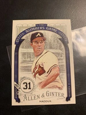 #NG-80 Greg Maddux Atlanta Braves￼   2016 Numbers game Ginter Topps Cb32 - Image 1 of 2