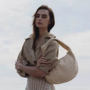 CLEARANCE Melie Bianco Lrg Brigitte Satchel Raffia Edition Cher Knot Bag Anthro! - Picture 1 of 30