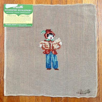 Bucilla Decorator Needlepoint Canvas Tapestry CAROLER Wonder Weave Preworked - Image 1 of 4