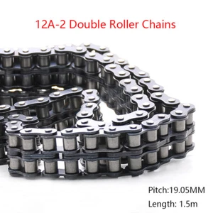 Cadenas de rodillos dobles 12A-2 cadena de transmisión transportador cadena de conducción longitud 1,5 m - Imagen 1 de 3
