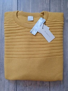 Neu* Bugatti Knit O Neck Pullover Merinowolle Wool 4XL XXXXL Ocker Gelb... - Picture 1 of 8