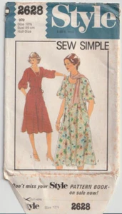 Vintage Pattern - Dress & Scarf - Style 2628 - 1979 - Bust 89 cm - Uncut - Picture 1 of 2