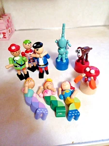 Juego de 9 marionetas vintage de madera para bailar pulgar - Imagen 1 de 8