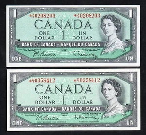 1954 X 2 CANADA * ASTRISK REPLACEMENT DOLLARS HAVE A L@@@K - Picture 1 of 2