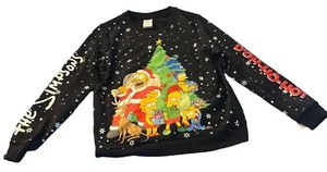 The Simpsons Christmas Ugly Sweatshirt Black Light-Up 14-16 - Picture 1 of 18