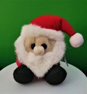 Vintage Puffkins Santa 5" Round Beanie Plush 1994 with Tag Stuffed Animal - Picture 1 of 3