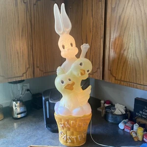 Union Products Don Featherstone Happy Easter Basket Bunny, Duck, Chick Blow Mold - Picture 1 of 11