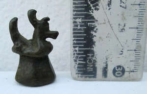 SUPER RARE! 19th Century Bronze Opium Weight Kissing Duck 30g - Picture 1 of 3