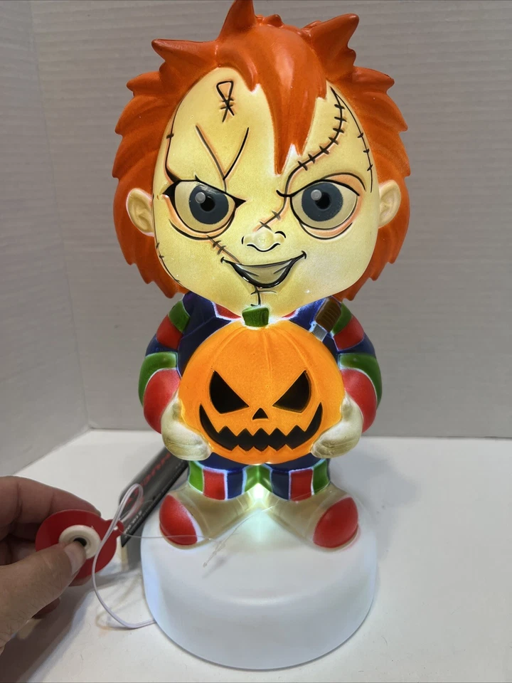 Gemmy Chucky Childs Play With Pumpkin 12” Blow Mold Halloween Tabletop Decor