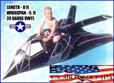 9 FT INFLATABLE F-117A STEALTH FIGHTER POOL FLOAT WATER CRAFT ICF TOYS - Image 1 of 4