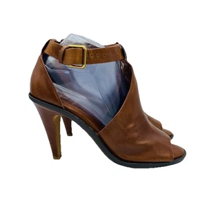 Vince Camuto Damen-Sandalen Größe 7 M braun Leder mit Absatz Riemchen Schnalle zehenfrei - Bild 1 von 12