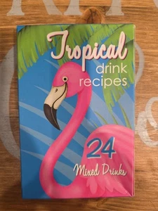 NEW Tropical Drink Recipes 24 Mixed Drinks Pink Flamingo Cards - Picture 1 of 5