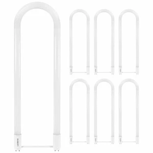 Luxrite U Bend LED Tube Light T8 T12 32W Equivalent 3000K 2000lm G13 6-Pack - Picture 1 of 7