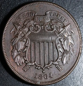 1864 TWO CENT PIECE 2¢ - With FULL MOTTO - Picture 1 of 2