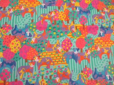 Pastel Cows With Horns OOP Hoffman Cotton Fabric   BTHY - Image 1 of 4