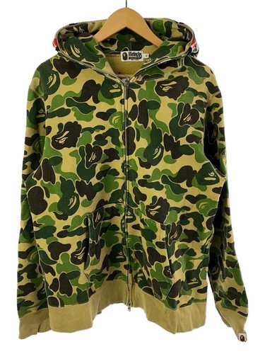 A BATHING APE (BAPE) Felpa con cappuccio e zip BAPE A BATHING APE XL cotone kaki mimetico #ED AZA