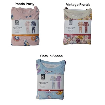 Member's Mark Toddler & Girls 4-Piece Organic Cotton Pajama Set - Image 1 of 3
