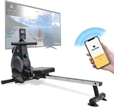 Foldable Magnetic Rowing Machine Quiet 8-Level Resistance LCD App Home Rower - Image 1 of 4