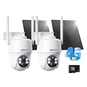 ANRAN 2X 4G LTE Telecamera di Sorveglianza con Scheda SIM Esterno PTZ Telecamera Esterno 32GB - Foto 1 di 16