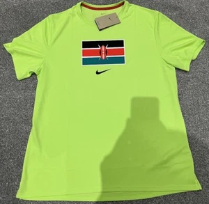 Men’s Nike Miler Team Kenya Running Top Dri-Fit Ultra Light - Lime Green - XXL - Picture 1 of 6