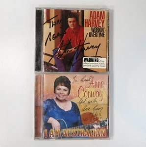 2X SIGNED Country CDs Adam Harvey Workin Overtime Anne Conway I Am Australian - Picture 1 of 7