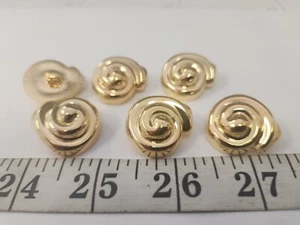 VINTAGE BUTTONS SET OF 6 BIG GOLD TUZ3663 - Bild 1 von 2