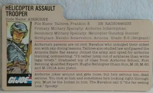Vintage Hasbro GI Joe ARAH 1983 V1 Airborne File Card  EX+/NM! - Picture 1 of 8