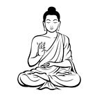 DIY Schwarzer Wandaufkleber Meditierender Buddha Abziehbild Abnehmbare Kuns9239