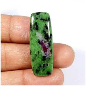 Natural Green Red Ruby Zoisite Gemstone Baguette Shape Cabochon 28 Cts #10502 - Picture 1 of 5