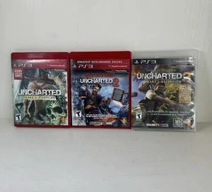 Uncharted 1, 2, & 3 (PS3) CIB, Bundle - Picture 1 of 3
