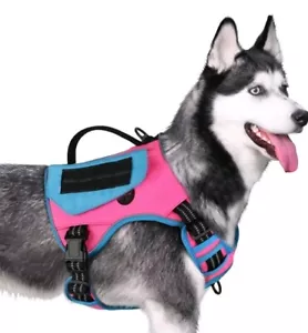 Pink Blue Tactical Dog Harness Size Large - Picture 1 of 5