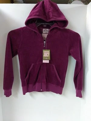 NEW GIRL'S JUICY COUTURE VELOUR SWEAT JACKET-MAGENTA - Image 1 of 4