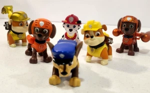 Paw Patrol Figures, Set of 6, Rubble, Marshall, Chase, Pack, Zuma(Big & Small) - Picture 1 of 9