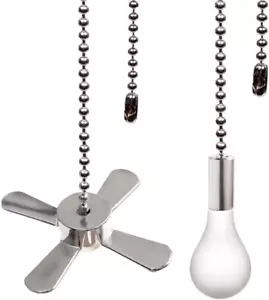 Ceiling Fan Pull Chain, 13.6 Inches Fan Pulls Set with Connector, 2 PCS Beaded B - Picture 1 of 12