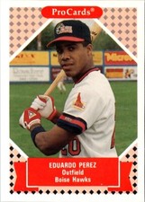 1991 ProCards Tomorrow's Heroes Eduardo Perez #39 Boise Hawks