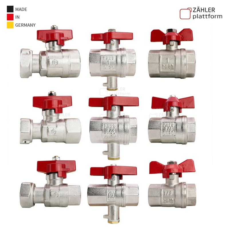 Kugelhahn Einbausatz Absperrhahn KFE Dichtung Wärmezähler 1 2 3 1/2 3/4 5/4 Zoll - Bild 1 von 1