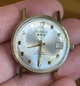 Vintage Benrus Solid 14K Gold 39 Jewel Automatic Men’s Watch 32.5mm - Picture 1 of 5