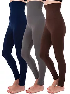 3er Pack Bauchkontrolle Warm Dick Gebürstet Full Length Legging High Waist Legging - Bild 1 von 21