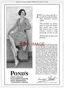 1929 Advert PONDS Cold & Vanishing Creams Original MADGE ELLIOT Print Ad 741/98 - Picture 1 of 1