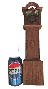 Small Miniature  Grandfather Clock 15" Carved Watermill dollhouse (?) Germany (? - Picture 1 of 10